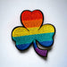 Rainbow Shamrock Embroidered 7.5cm Iron-On Patch
