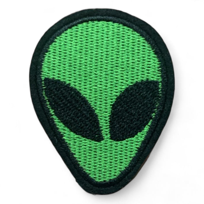 Green Alien Embroidered 5cm Iron-On Patch