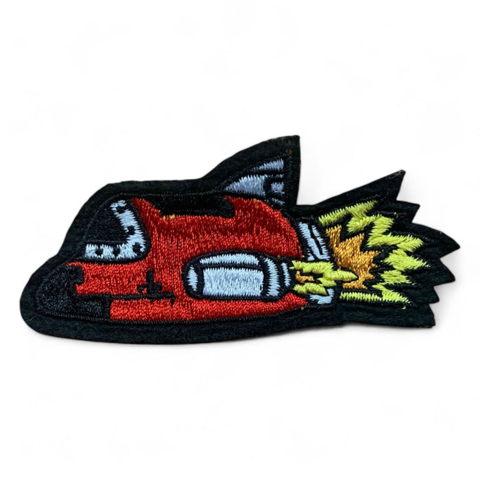 Red Rocket Embroidered 8.5cm Iron-On Patch