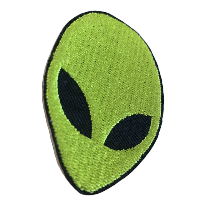 Green Alien Embroidered 6cm Iron-On Patch