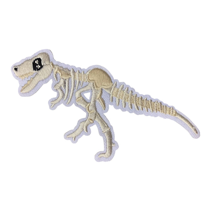T-Rex Dinosaur Bones Jurassic Embroidered Iron-On Patch