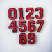 Varsity Red 9.8cm Iron-On Patch Numbers