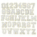 White & Gold Trim 11.4cm Chenille Iron-On Patch Letters & Numbers