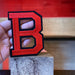 Varsity Red 9.8cm Iron-On Patch Letter B
