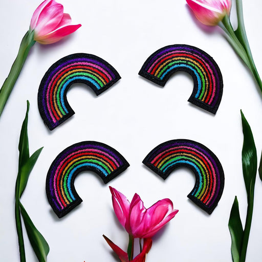 15 Pcs Rainbow Iron On Patches, Rainbow Cloud Embroidered Applique...