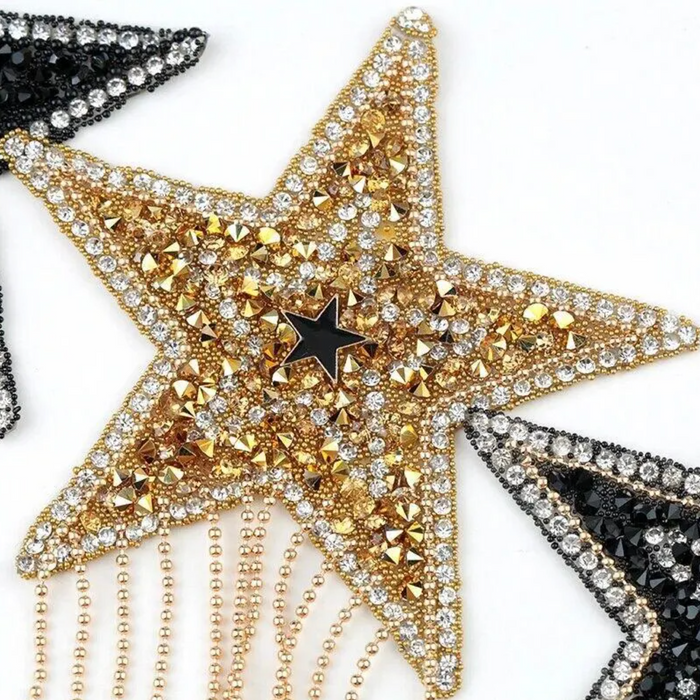 Star Tassel Rhinestone 8.5cm Iron-On Patches