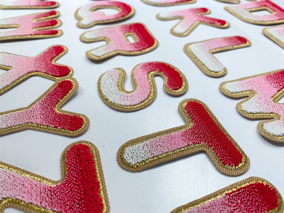 Red Ombré 6cm Iron-On Patch Letters