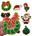 Christmas Chenille Santa Reindeer Snowman Tree Iron-On Patches