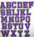3D Varsity Style Purple 5cm Chenille Iron-On Patch Letters