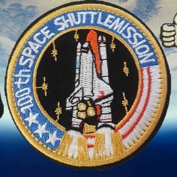 100th Space Shuttle Mission 8cm Embroidered Iron-On Patch — Patches