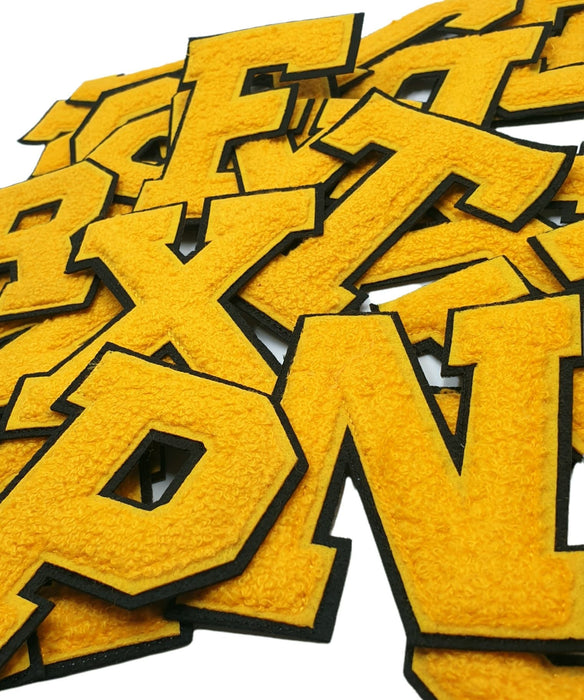 Varsity Style Yellow 10.5cm Chenille Iron-On Patch Letters