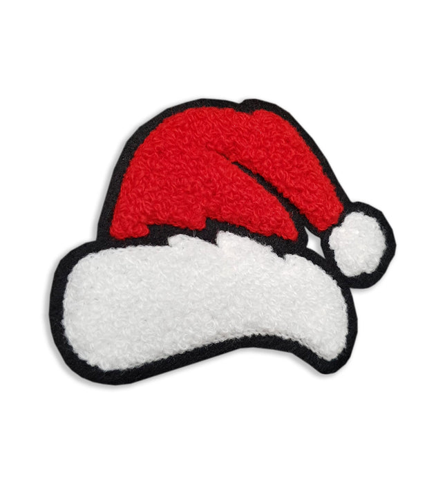 Christmas Santa Hat Chenille 7.1cm Iron-On Patch