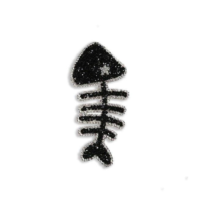 Fish Bones Rhinestone 12.2cm Iron-On Patch — Patches