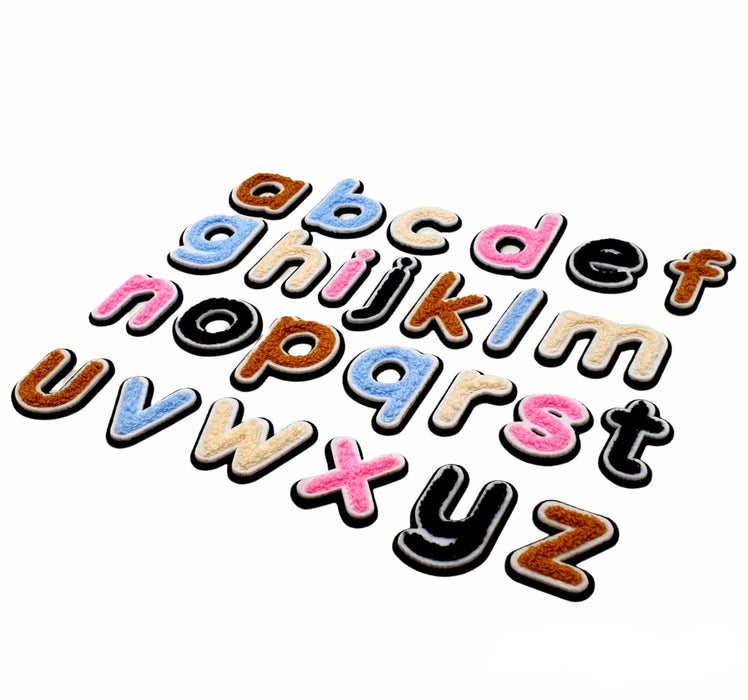 3D Varsity Style Lowercase Multicolored 7.5cm Chenille Iron-On Patch Letters