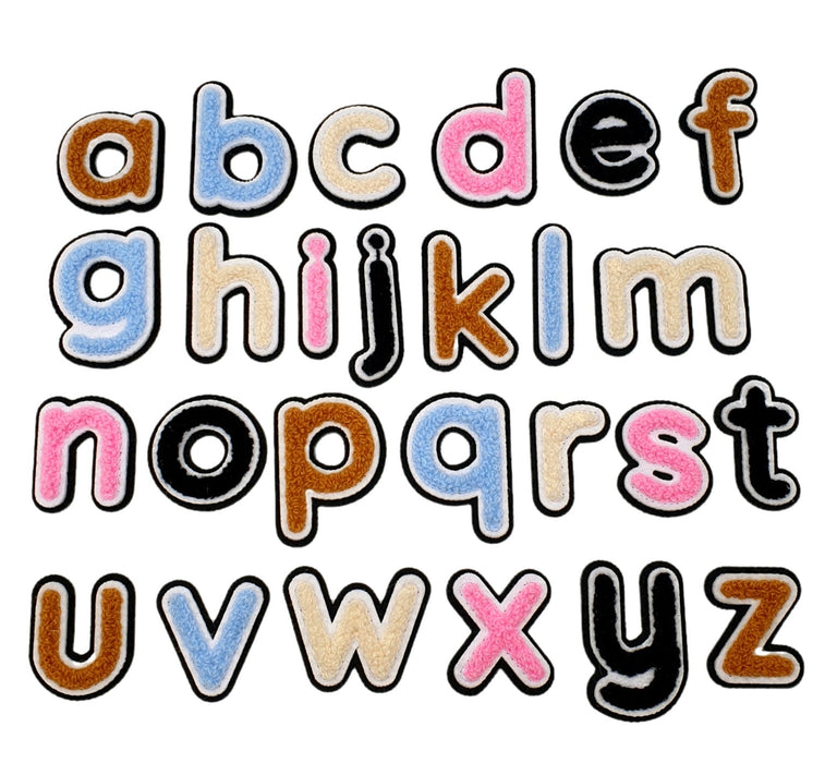 3D Varsity Style Lowercase Multicolored 7.5cm Chenille Iron-On Patch Letters