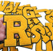 Varsity Style Yellow 10.5cm Chenille Iron-On Patch Letter R