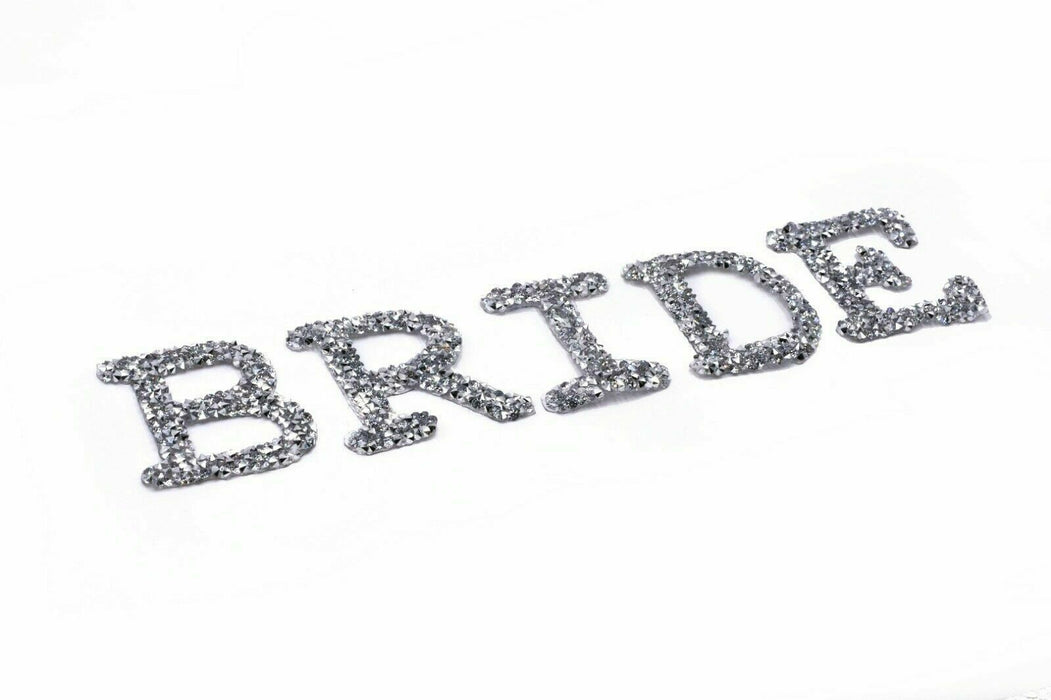 Silver Rhinestone Cursive 5cm Iron-On Patch Letters — Patches