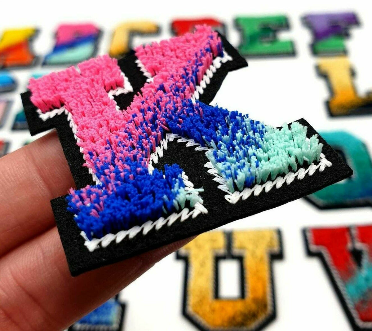 Brush Style Multicoloured 4.7cm Iron-On Patch Letters — Patches