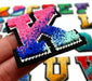 Brush Style Multicoloured 4.7cm Iron-On Patch Letter K