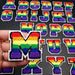 3D Varsity Style Rainbow 5cm Chenille Iron-On Patch Letter M