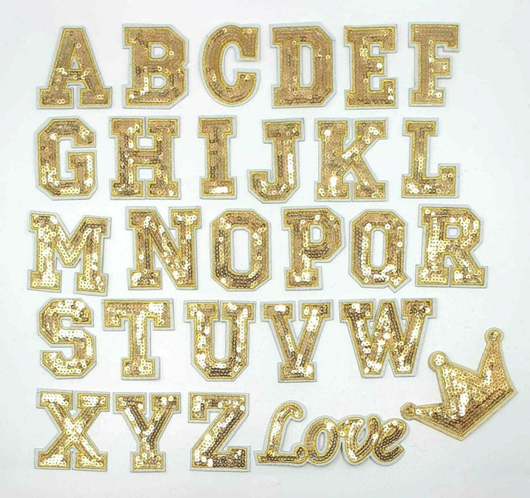 Iron on Letters Gold Custom Design Patches -  UK