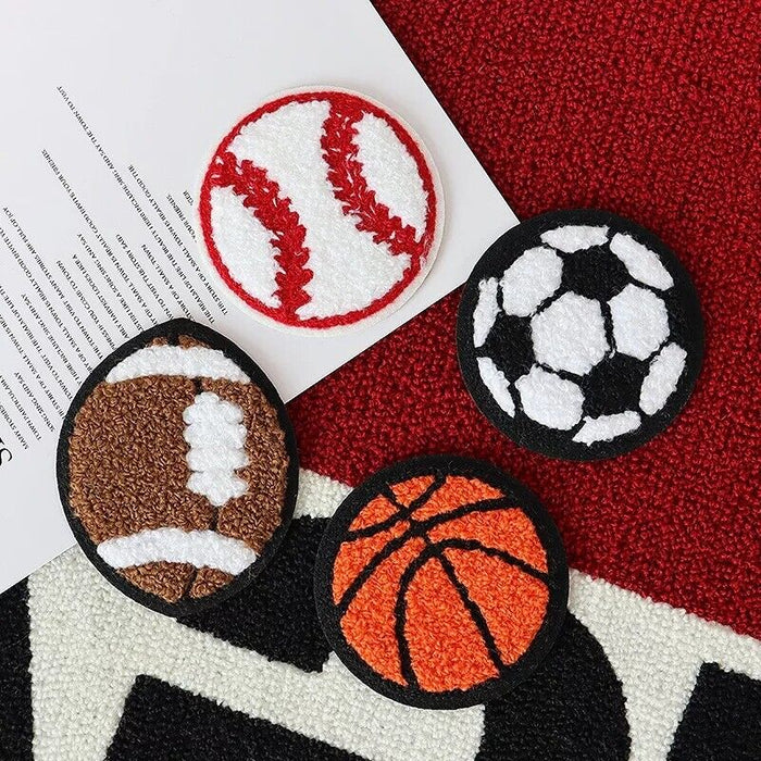 Sport Patches Ridges Sports Balls Chenille 6cm Iron-On Patches — Patches