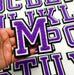 3D Varsity Style Purple 7.5cm Chenille Iron-On Patch Letter M