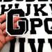 Black Varsity 8cm Chenille Iron-On Patch Letter G