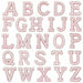 White Pearl Pink Rhinestone 4.6cm Iron-On Patch Letters