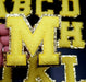 Yellow Chenille With Gold Trim 8.5cm Iron-On Patch Letters M