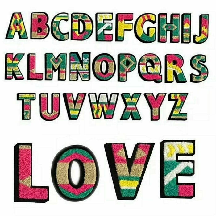 Tribal Style Chenille 10cm Iron-On Patch Letters