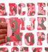 Pink Camouflage Chenille 7cm Iron-On Patch Letter H