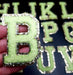 Green Chenille With Gold Trim 6.2cm Iron-On Patch Letter B