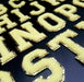 Yellow Chenille Gold Trim 6.2cm Iron-On Patch Letters