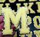 Yellow Chenille Gold Trim 6.2cm Iron-On Patch Letters M