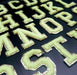Green Chenille With Gold Trim 6.2cm Iron-On Patch Letters