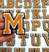 3D Varsity Style Brown 5cm Chenille Iron-On Patch Letter M