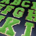 Green Chenille With Gold Trim 8.5cm Iron-On Patch Letters