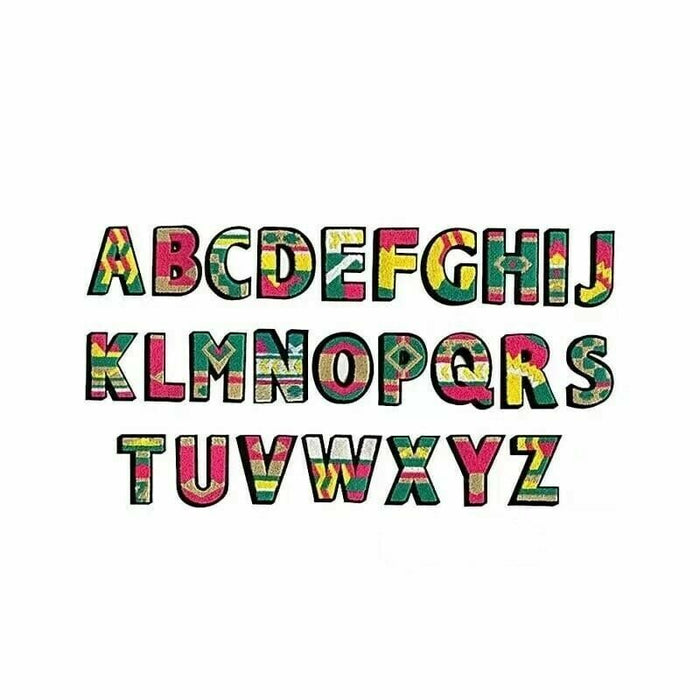 Tribal Style Chenille 10cm Iron-On Patch Letters