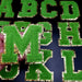 Green Chenille With Gold Trim 8.5cm Iron-On Patch Letter M