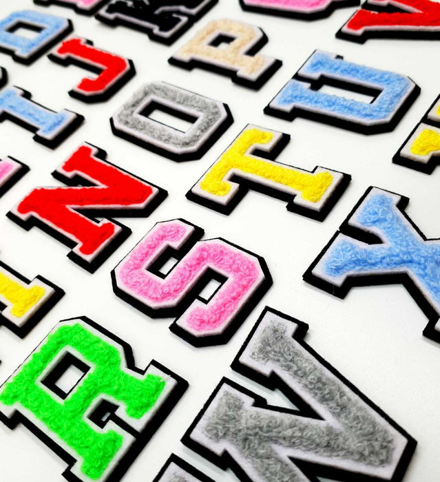 3D Varsity Style multicolored  5cm Chenille Iron-On Patch Letters