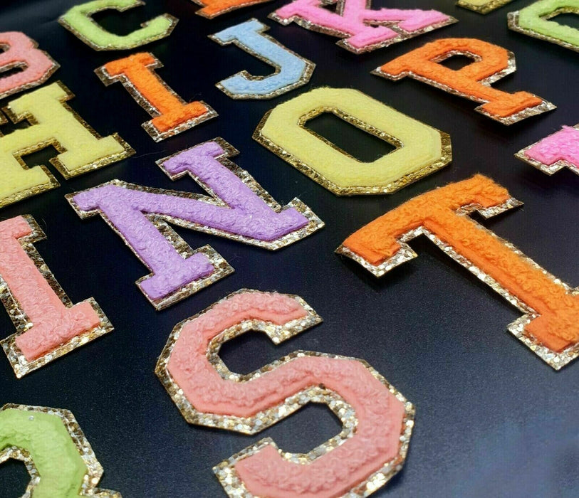 Multicolored  Chenille 5cm Iron-On Patch Letters