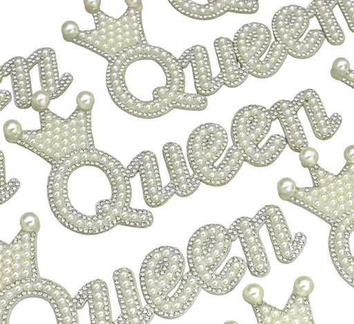 Pearl Queen Rhinestone Iron-On Patches