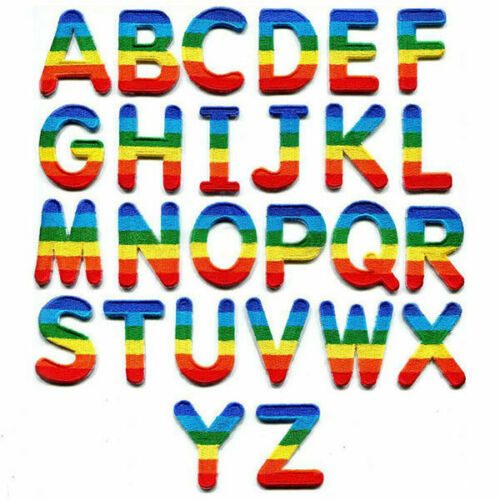 Rainbow Striped Embroidered 5cm Iron On Patch Letters